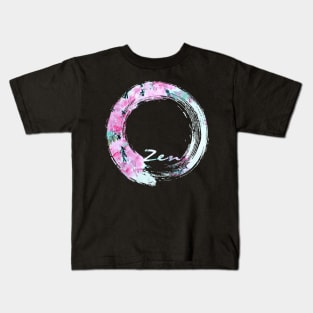 Zen with Pink Blossom Kids T-Shirt